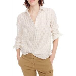J. Crew Metallic Cotton Voile Popover Shirt